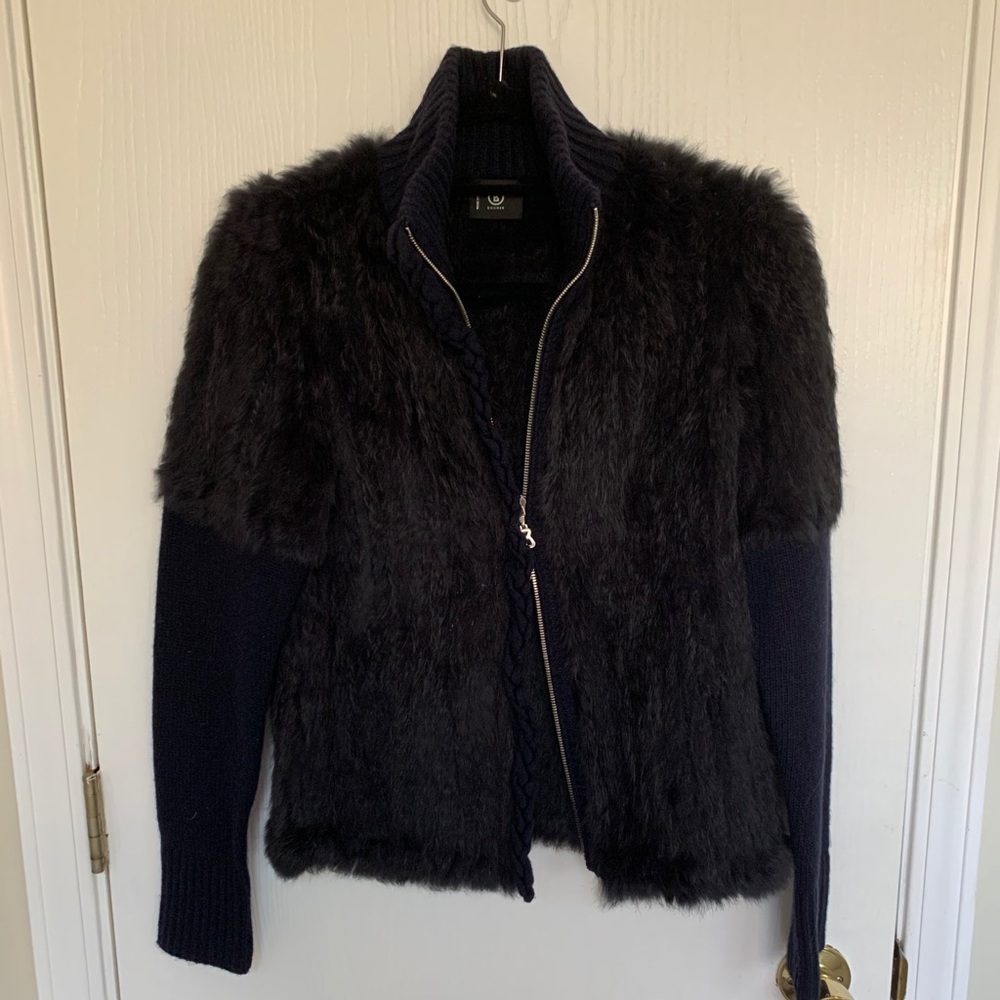 Bogner Rabbit Fur and Cashmere ZipUp